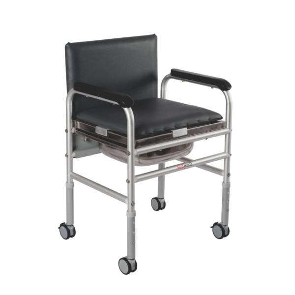 commode adj commode with back rest fixed